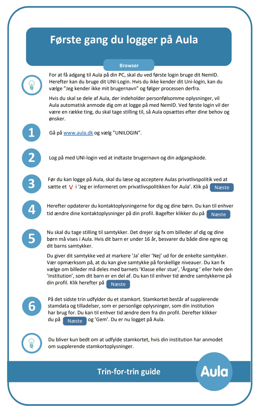 Første gang du logger på browser