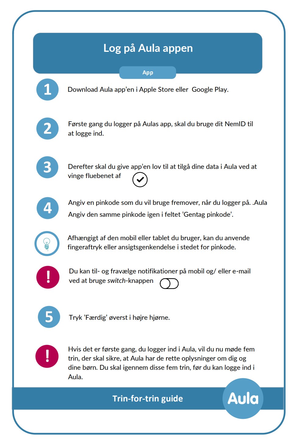 Første gang du logger på app
